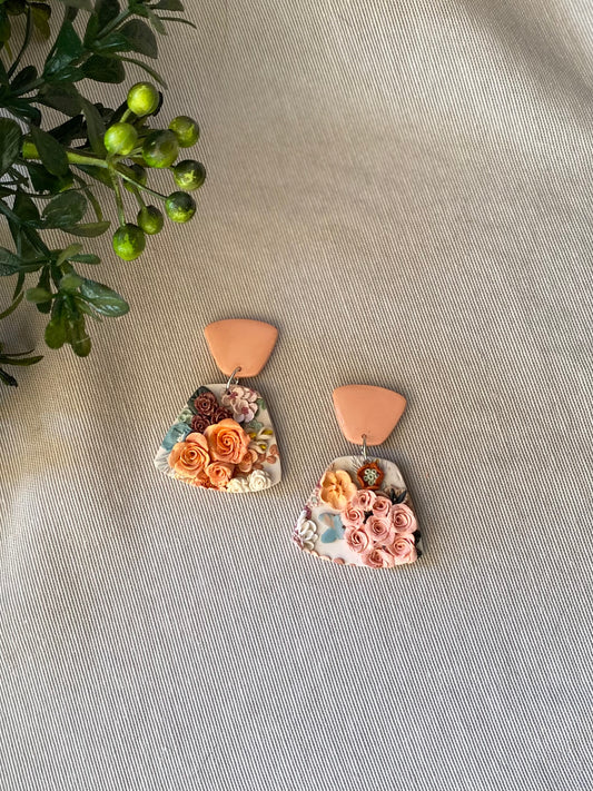 Peach Floral-Trapezoid